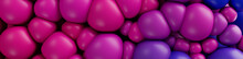 Pink And Purple 3D Soft Shapes Form A Multicolored Abstract Wallpaper. 3D Render.  