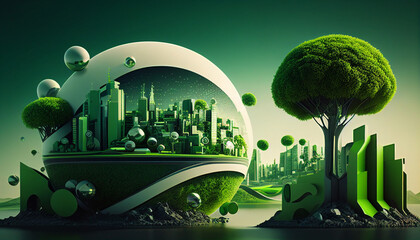 Smart green city concept