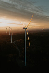  wind turbine at sunset