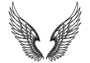 Wall Mural - vector angel wings tribal tattoo