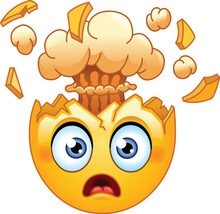 Shocked Emoji Emoticon Face With Exploding Head 