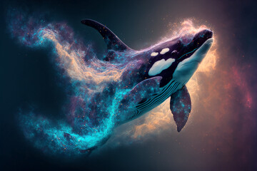 Wall Mural - Spirit animal - Orca, Generative AI