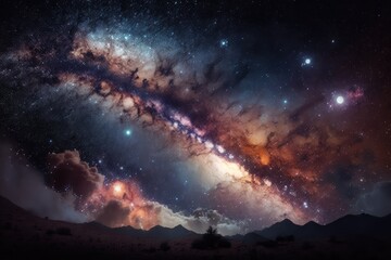 Wall Mural - star and galaxy background made with generative ai