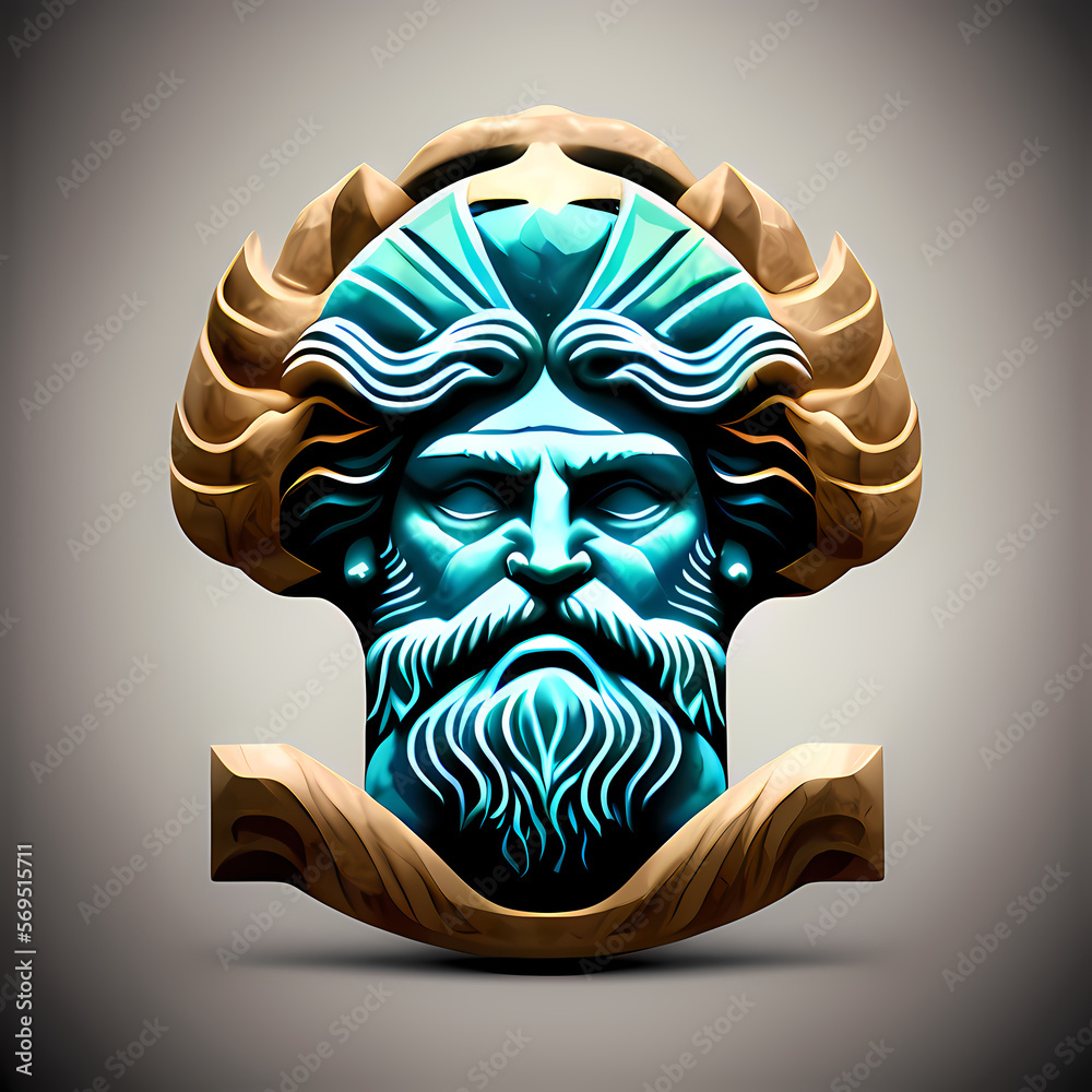 Ilustración de Stock Logo / Icon of Poseidon, a Greek god of the ocean ...