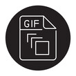 GIF file color line icon. Format and extension of documents