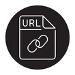URL file color line icon. Format and extension of documents