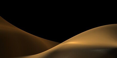 Wall Mural - abstract fractal waves on black background. dunes