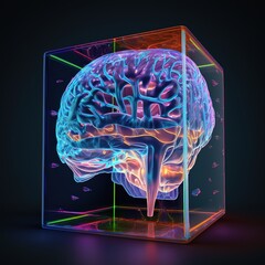Poster - Hologram of the brain, generative ai