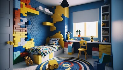 unique children's room game atmosphere, beautiful colors