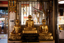 Buddhist Saint Holy Arhat Or Buddhism Noble Monk Arahant Statue For Thai People Travel Visit Respect Praying Blessing Wish Mystery In Wat Saphan Sung Temple On January 29, 2023 In Nonthaburi, Thailand