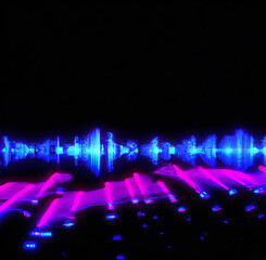 Wall Mural - ai-generated, abstract colorful background, bright neon rays, and glowing lines. pink and blue creat