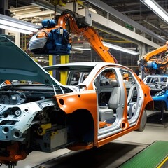 developed automotive industry and large car assembly plant, generative ai