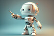 © dragomirescu - Playful cute and happy toy robot android 3d rendering. Ai generated