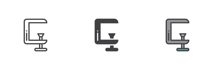 Poster - C-clamp tool different style icon set