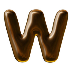 Poster - Alphabet letter w design with balloon style in 3d render