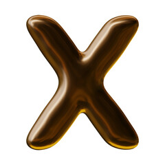 Poster - Alphabet letter x design with balloon style in 3d render