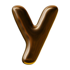 Poster - Alphabet letter y design with balloon style in 3d render