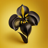 Fototapeta Dinusie - Black orchid icon. AI generation