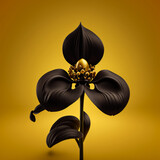 Fototapeta Dinusie - Black orchid icon. AI generation