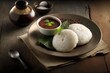 Idli or idly is a type of savoury rice cake, originating from the South India, popular as a breakfast food in Southern India and in Sri Lanka. ai generative