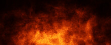 Realistic Dark Red Fire Flames Copy Space Background.