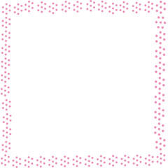 Wall Mural - Four sided frame made of pink polka dots can be used for border template design, poster border.