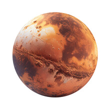 Mars Planet Isolated On Transparent Background Cutout
