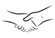 Hands shaking handshake agreement vector illustration