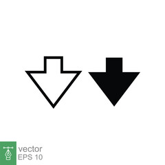 Poster - Down arrow icon. Line and glyph style for web template and app. Vector illustration design isolated on white background. EPS 10.