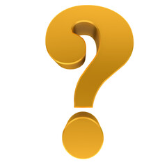 Golden gold colored question mark PNG transparent background