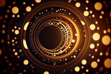 Aufkleber - Futuristic Technology concept. Neon Hexagon Tunnel modern backgroundt, digital illustration generative AI.