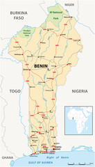 Sticker - Vector road map of the West African state of Benin