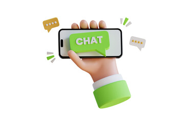 Poster -  Mobile Phone with Speech bubble messages 3d illustration
