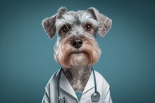 Dr. Doggy. Dog Dressed As A Doctor. 