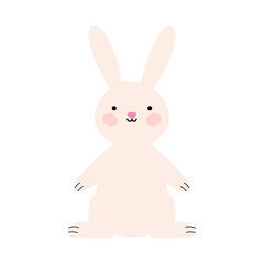 Canvas Print - cute rabbit white front