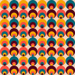 70s retro groove pattern with circles. Vintage geometrical pattern