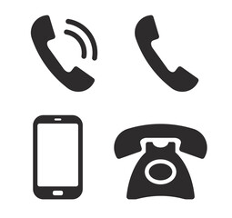 Poster - Phone icon set. Call sign. Smartphone symbol. Vector illustration	
