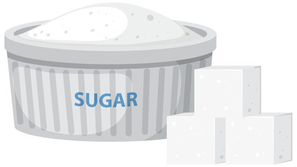 Poster - Bowl of sugar with sugar cubes