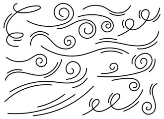 hand drawn doodle wind blow clip art