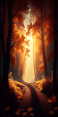 Canvas Print - sunrise in the forest