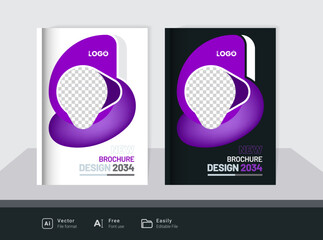 Sticker - Business brochure cover design template fully editable layout