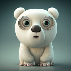 Wall Mural - Cute icebear cartoon character created using generative AI tools