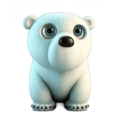 Wall Mural - Cute icebear cartoon character created using generative AI tools