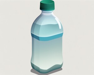 Canvas Print - water in a plastic bottle against a white background. Generative AI