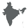 India - smooth grey silhouette map of country area. Simple flat vector illustration.