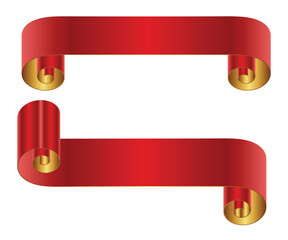 Wall Mural - set of red retro ribbon banners vector illustration.