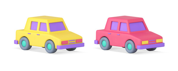 Poster - car automobile passenger transportation speed motor vehicle engine city movement 3d icon set vector
