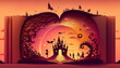 Fairy Tale Parade Digital Illustration:  mysterious Fairy tale book. 