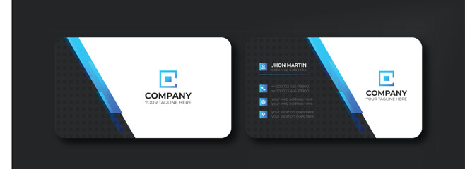 Wall Mural - business card templates double-sided corporate. clean business cards with simple, modern, creative minimal horizontal and vertical layouts stylish unique custom business card designs. 