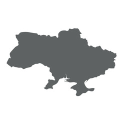 Wall Mural - Ukraine - smooth grey silhouette map of country area. Simple flat vector illustration.